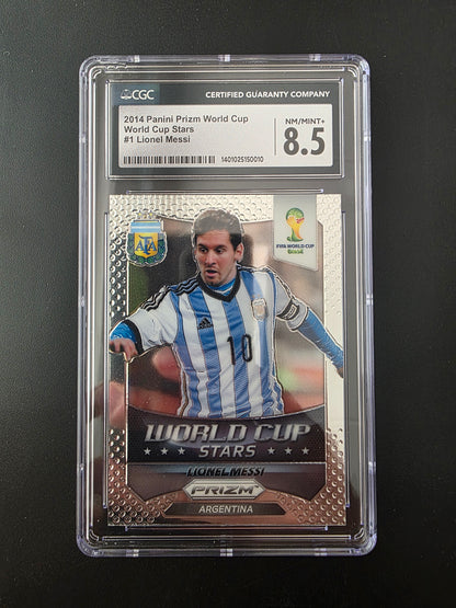 2014 Panini Prizm World Cup - World Cup Stars - Lionel Messi #1 CGC 8.5