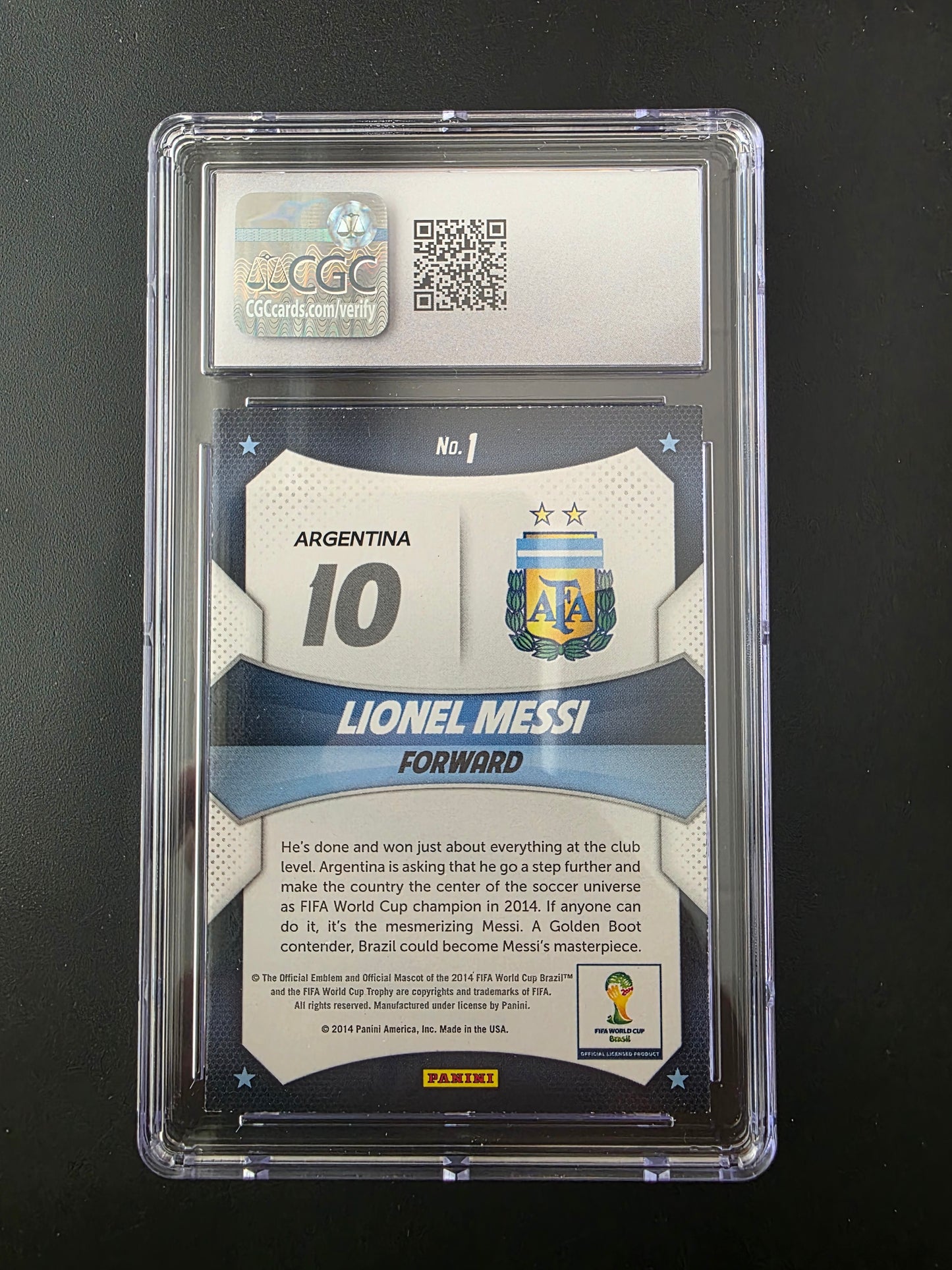 2014 Panini Prizm World Cup - World Cup Stars - Lionel Messi #1 CGC 8.5