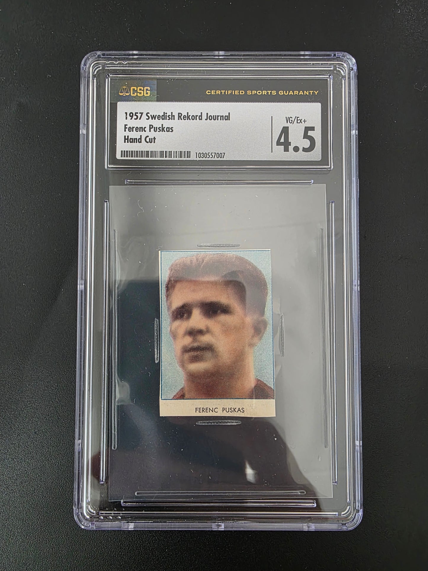 1957 Swedish Rekord Journal - Hand Cut - Ferenc Puskas CSG 4.5