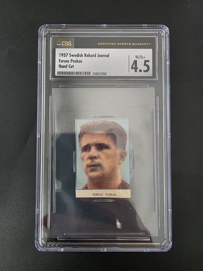 1957 Swedish Rekord Journal - Hand Cut - Ferenc Puskas CSG 4.5