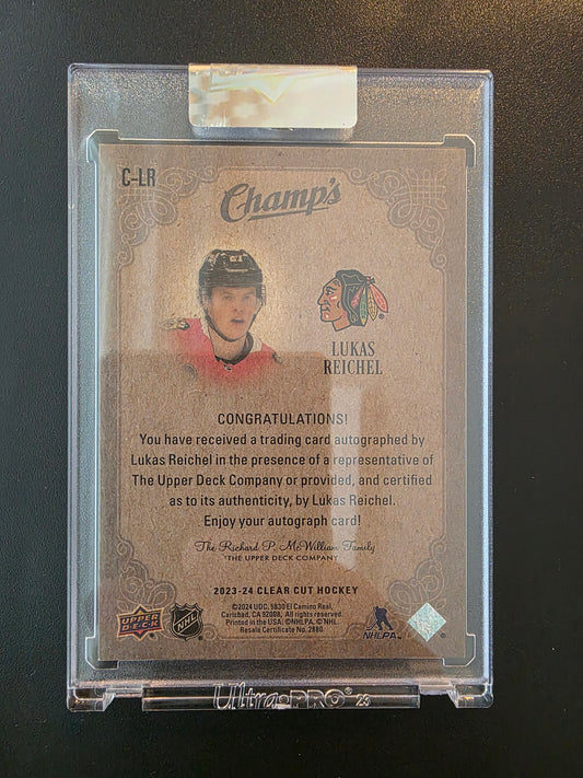 2023-24 Upper Deck Clear Cut - Champs - Lukas Reichel #C-LR