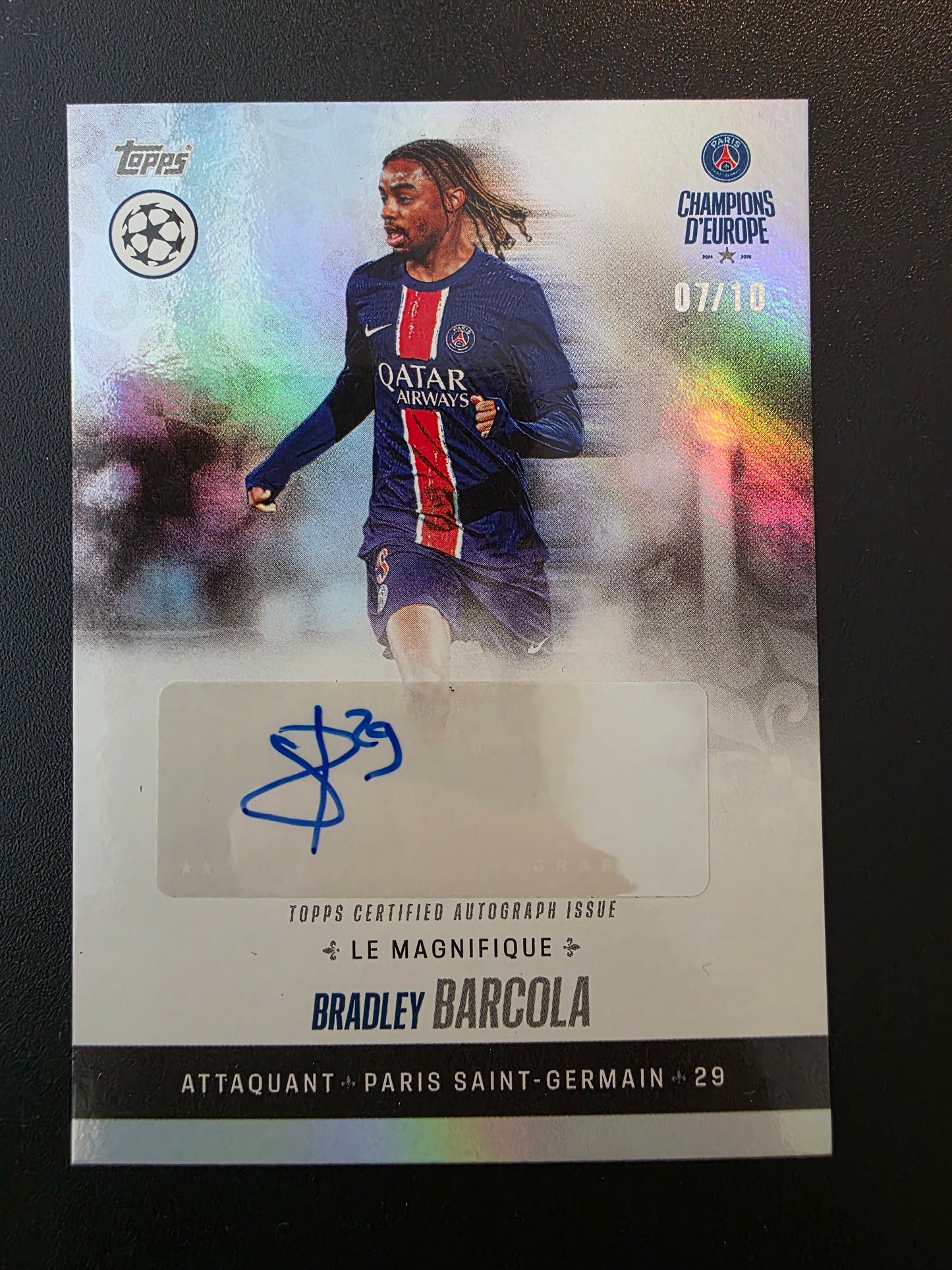 2025 Topps Paris Saint-Germain: Champions d’Europe 2025 - Le Magnifique Autographs - Bradley Barcola /10
