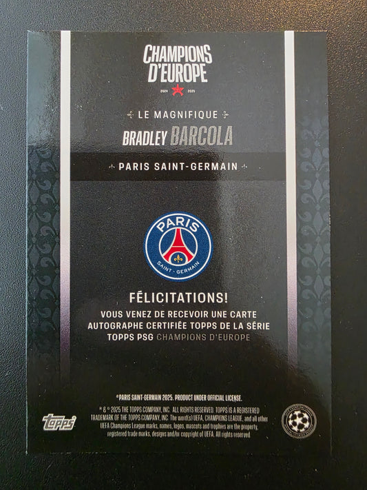 2025 Topps Paris Saint-Germain: Champions d’Europe 2025 - Le Magnifique Autographs - Bradley Barcola /10