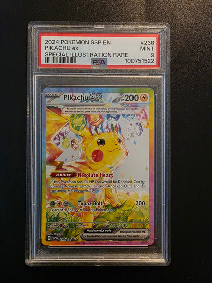 2024 Pokemon - Scarlet & Violet - Surging Sparks - Special Illustration Rare - Pikachu ex #238 PSA9
