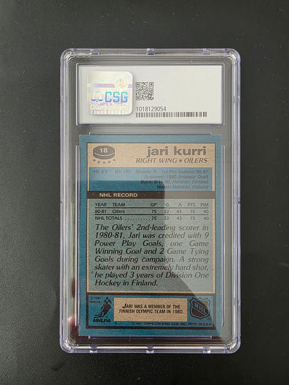 1981-82 Topps - Jari Kurri RC #18 CSG 8