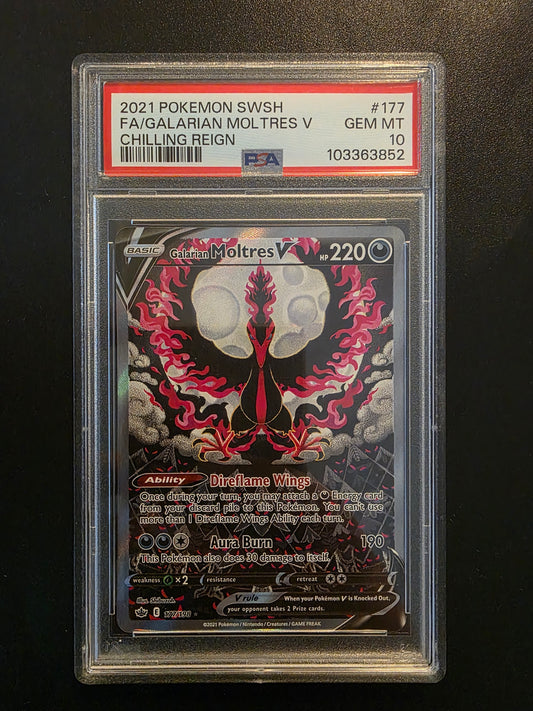 2021 Pokemon Sword & Shield - Chilling Reign - Alternate Art - Galarian Moltres #177 PSA10