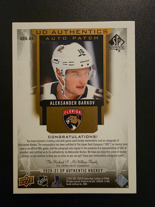 2020-21 Upper Deck SP Authentic - UD Authentics - Auto Patch - Aleksander Barkov #UDA-AB /25