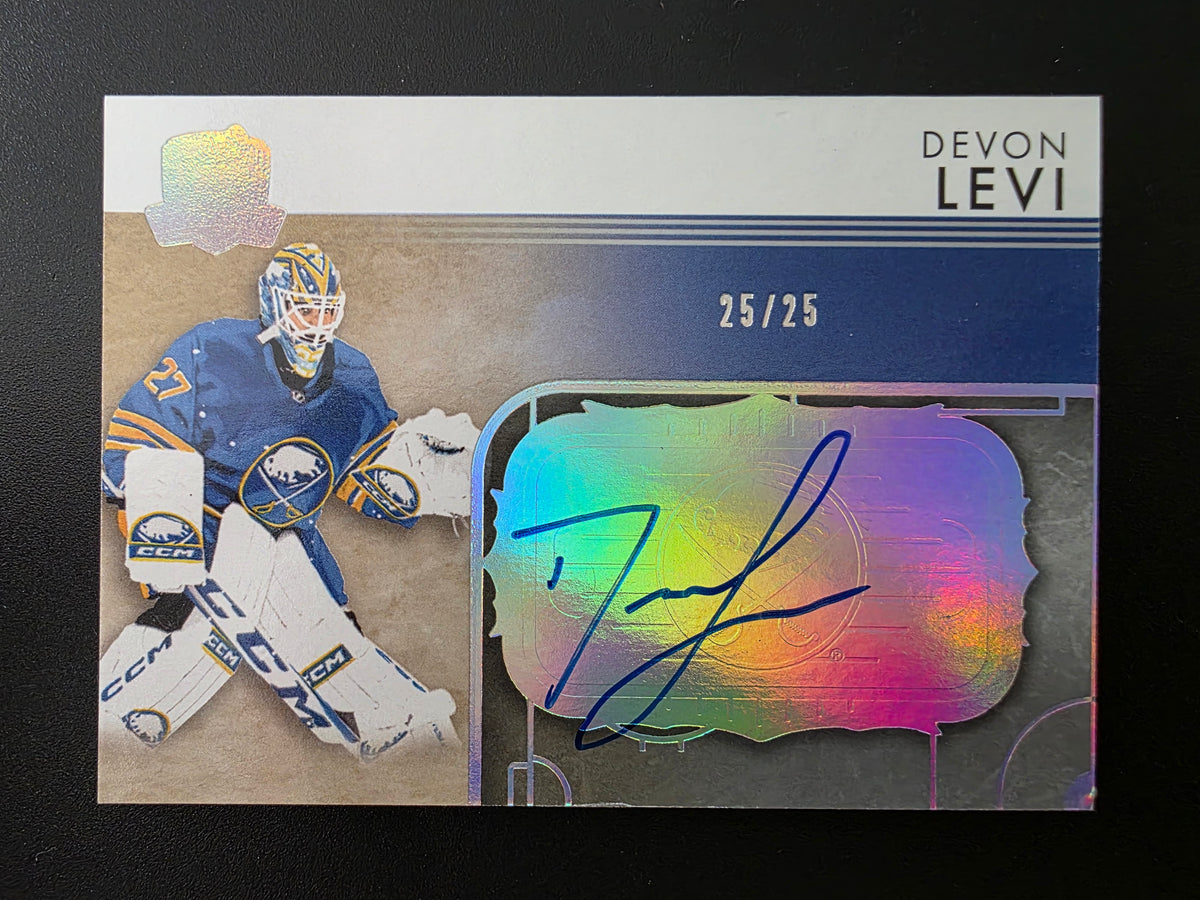 2023-24 Upper Deck The Cup - Rookie Rink Gallery - Autographs - Devon Levi #RGDL-V1 /25 RY