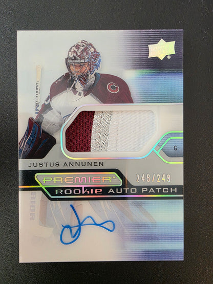 2021-22 Upper Deck Premier - Acetate Rookie Auto Patch - Justus Annunen #AR-JU /249 RY