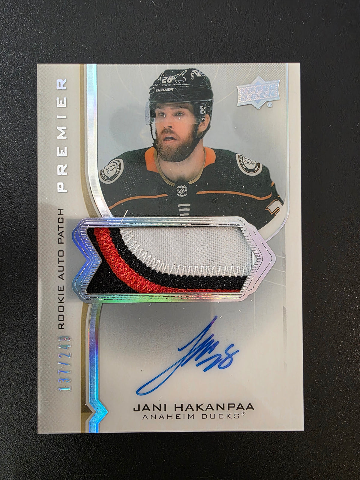 2020-21 Upper Deck Premier - Acetate Rookie Auto Patch - Jani Hakanpaa #AR-JH /249 RY