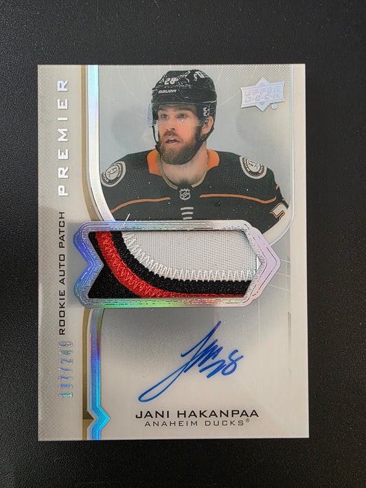 2020-21 Upper Deck Premier - Acetate Rookie Auto Patch - Jani Hakanpaa #AR-JH /249 RY