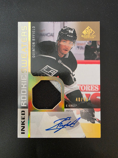2021-22 Upper Deck SP Game Used Edition - Rookie Sweaters - Inked Patches - Quinton Byfield #RS-QB /49 RY