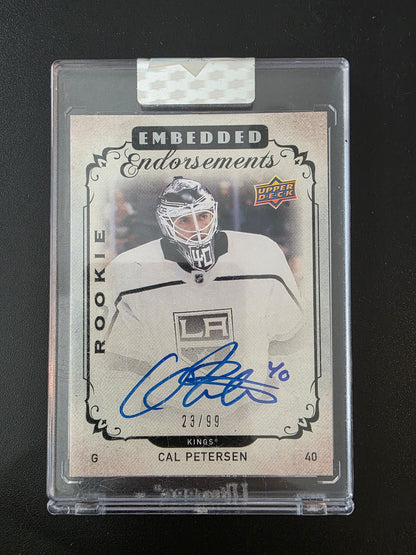 2018-19 Upper Deck Clear Cut - Embedded Endorsements Rookies - Cal Petersen #EER-CP /99 RY