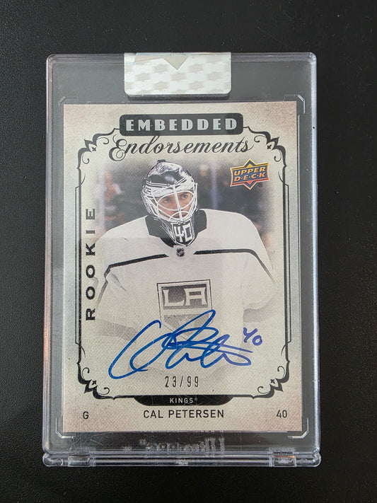 2018-19 Upper Deck Clear Cut - Embedded Endorsements Rookies - Cal Petersen #EER-CP /99 RY