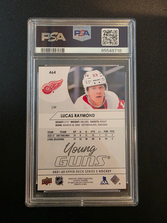 2021-22 Upper Deck - Young Guns - Lucas Raymond #464 PSA 9 RC