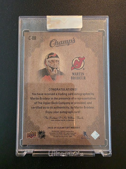 2023-24 Upper Deck Clear Cut - Champs - Blue - Martin Brodeur #C-BR /50