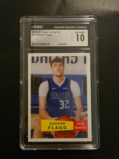 2025-26 Topps NBA Living Set - Online Exclusive - Cooper Flagg #11 CGC 10 RY