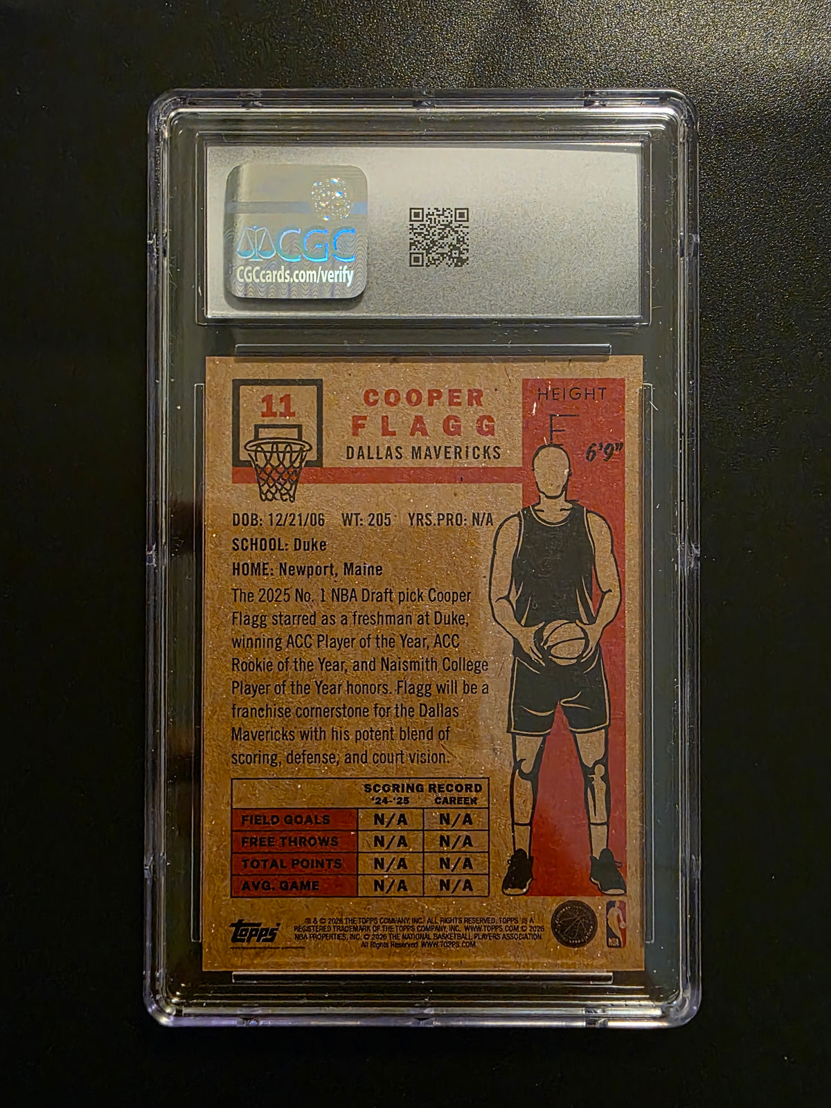 2025-26 Topps NBA Living Set - Online Exclusive - Cooper Flagg #11 CGC 10 RY