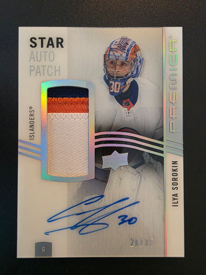 2023-24 Upper Deck Premier - Acetate Star Auto Patch - Ilya Sorokin #AV-SO /35