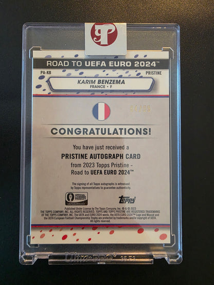 2023 Topps Pristine Road to UEFA Euro 2024 - Autographs - Pristine Pulsar Refractor - Karim Benzema #PA-KB /99