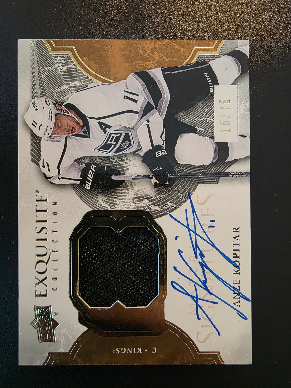 2016-17 Upper Deck Ice - Exquisite Material Signatures - Anze Kopitar #EMS-AK /75