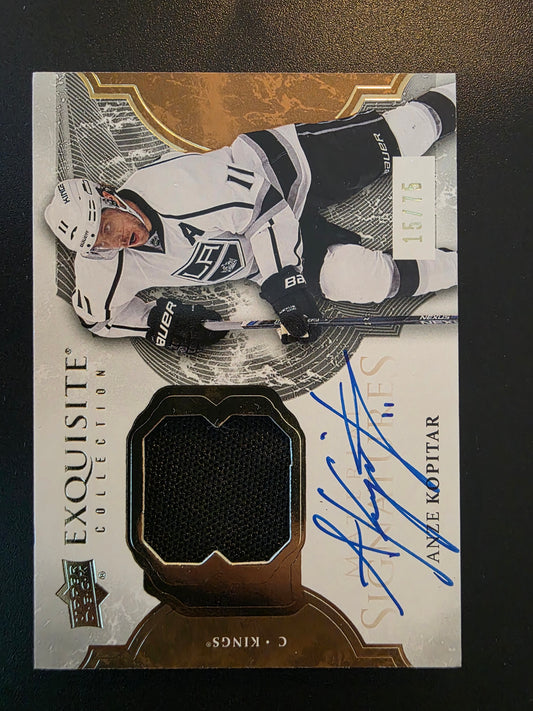 2016-17 Upper Deck Ice - Exquisite Material Signatures - Anze Kopitar #EMS-AK /75