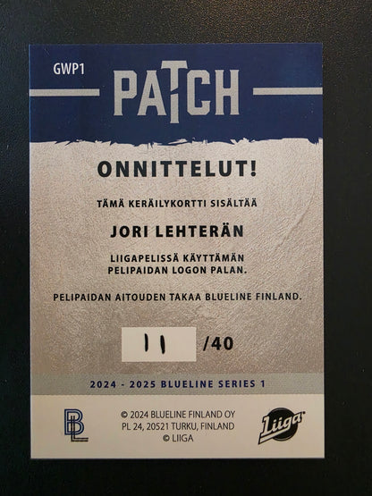 2024-25 Blueline - Patch - Jori Lehterä #GWP1 /40