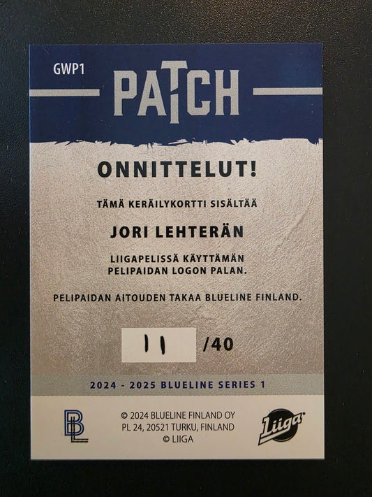 2024-25 Blueline - Patch - Jori Lehterä #GWP1 /40