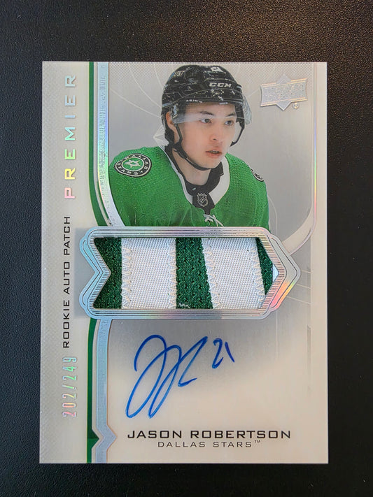 2020-21 Upper Deck Premier - Acetate Rookie Auto Patch - Jason Robertson #AR-RO /249 RY