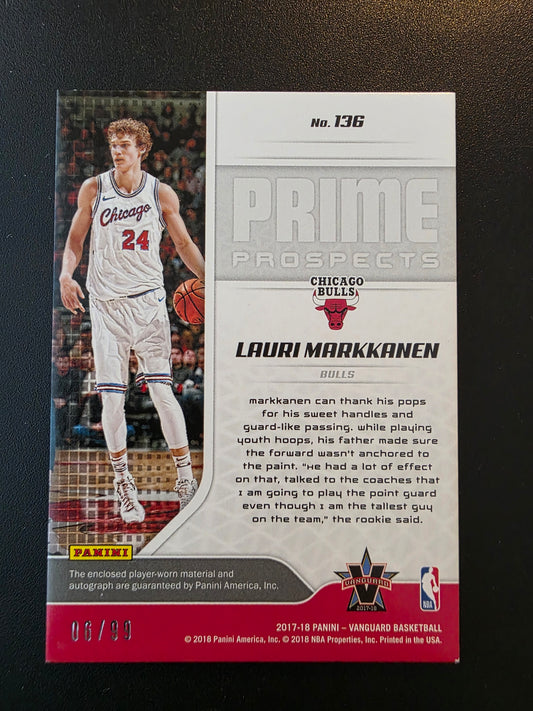 2017-18 Panini Vanguard - Prime Prospects Signatures - Lauri Markkanen #136 /99 RC