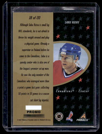 1997-98 Pinnacle Certified - Certified Team - Promo Gold - Saku Koivu #18