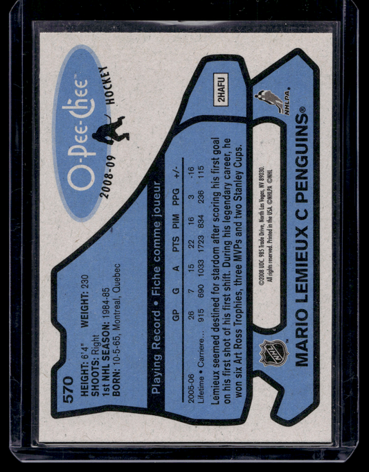 2008-09 O-Pee-Chee - Retro - Legends - Mario Lemieux #570