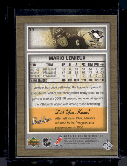 2005-06 Upper Deck Bee Hive - Mario Lemieux #71