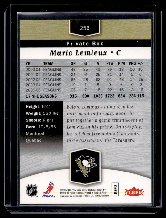 2006-07 Flair Showcase - Private Box - Mario Lemieux #256
