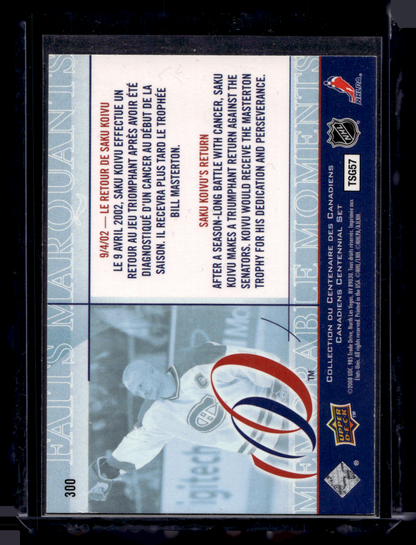 2008-09 Upper Deck Montreal Canadiens Centennial Set - Saku Koivu #300