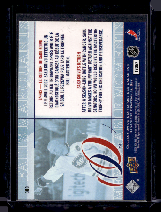 2008-09 Upper Deck Montreal Canadiens Centennial Set - Saku Koivu #300