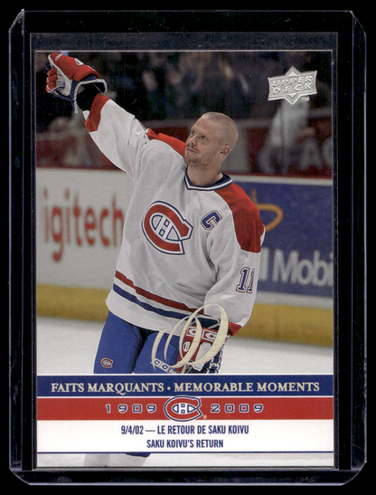 2008-09 Upper Deck Montreal Canadiens Centennial Set - Saku Koivu #300