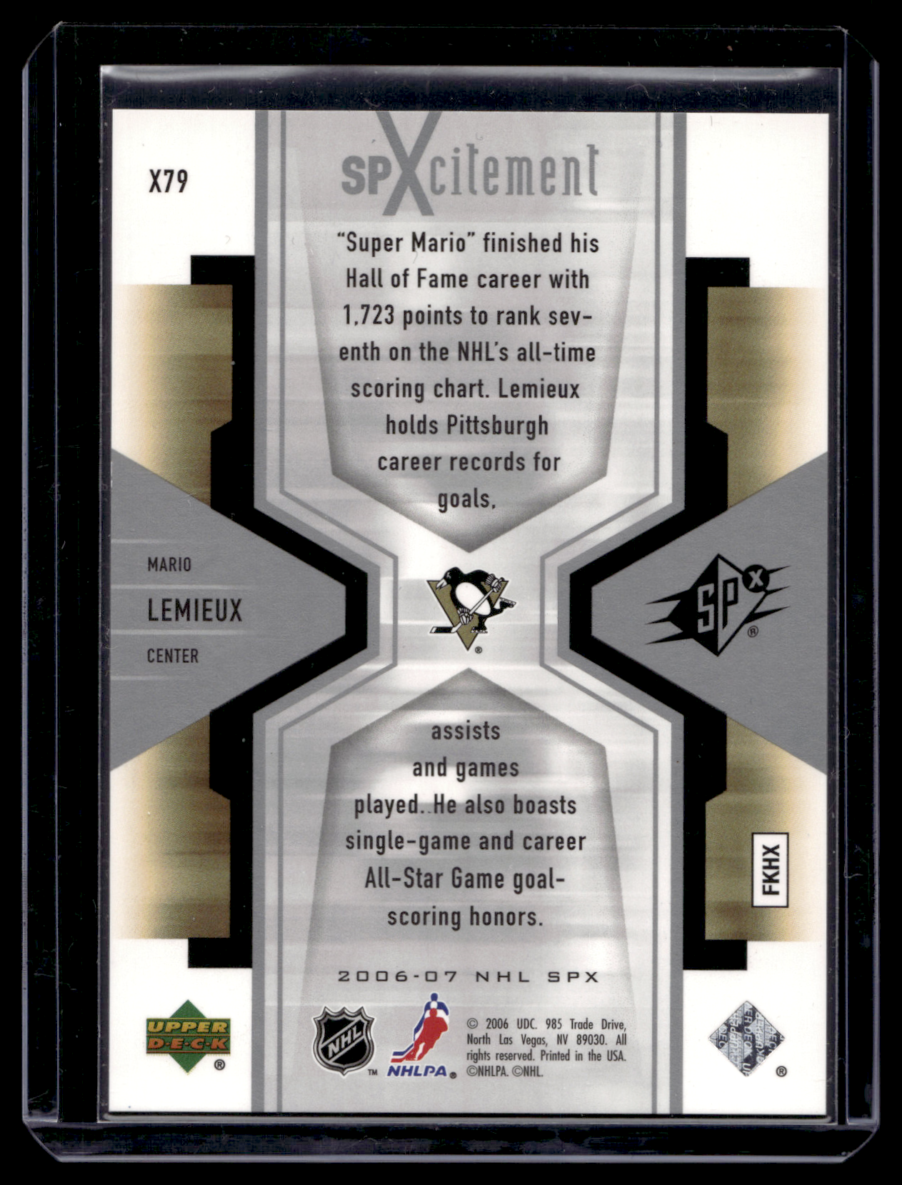2006-07 Upper Deck SPx - SPXcitement - Spectrum - Mario Lemieux #X79 /99