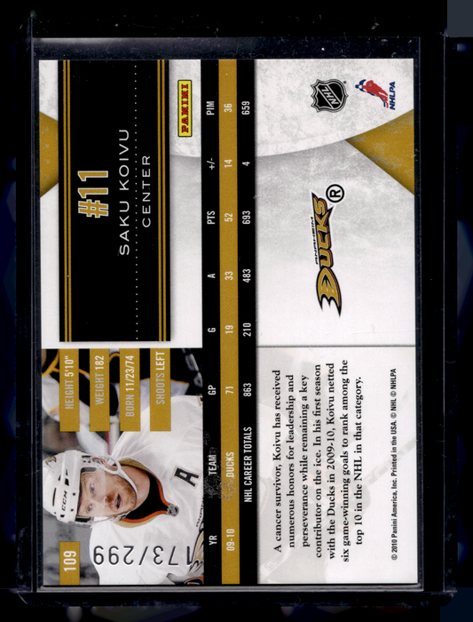 2010-11 Panini Limited - Saku Koivu #109 /299