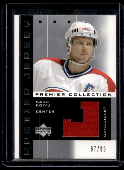 2002-03 Upper Deck Premier Collection - Premier Jerseys - Silver - Saku Koivu #PP-SK /99