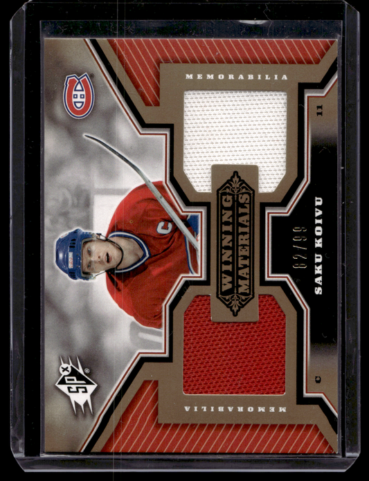 2005-06 Upper Deck SPx - Winning Materials - Gold - Saku Koivu #WM-SK /99