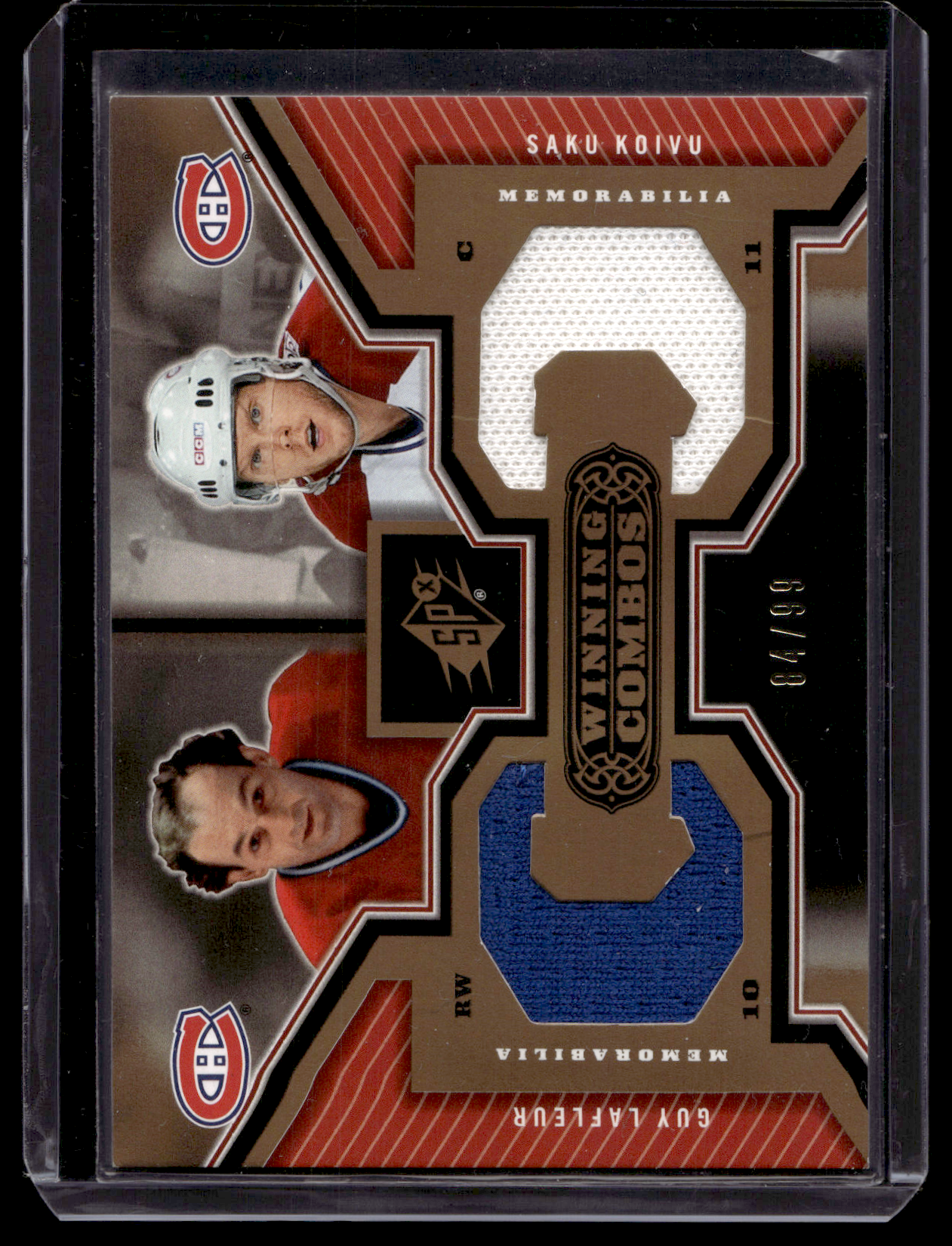 2005-06 Upper Deck SPx - Winning Combos - Gold - Guy Lafleur / Saku Koivu #WC-LK /99