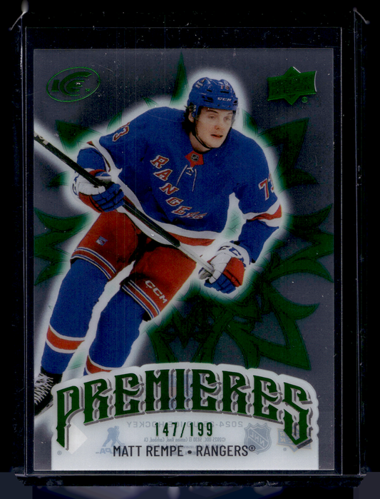 2024-25 Upper Deck Ice - Emerald Green - Ice Premieres - Matt Rempe #197 /199 RC