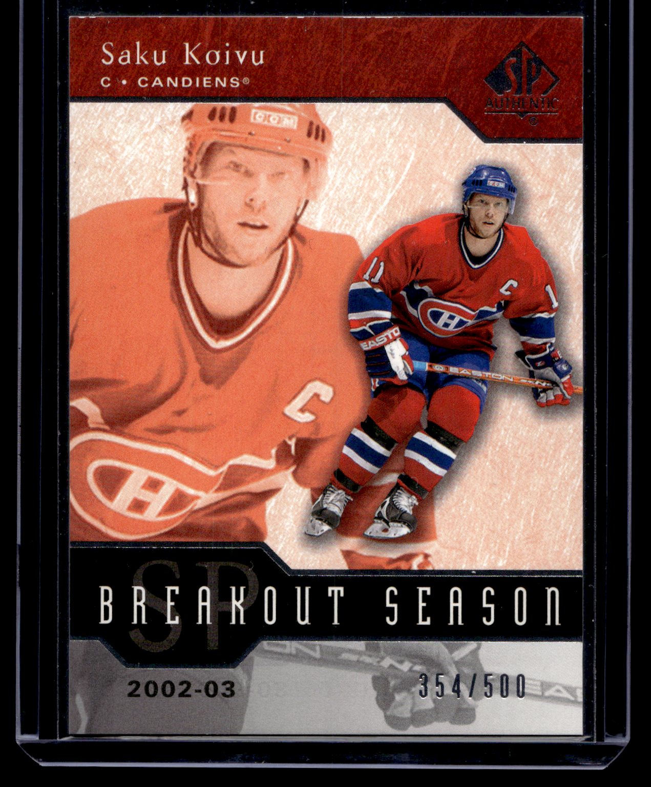 2003-04 Upper Deck SP Authentic - Breakout Seasons - Saku Koivu #B30 /500