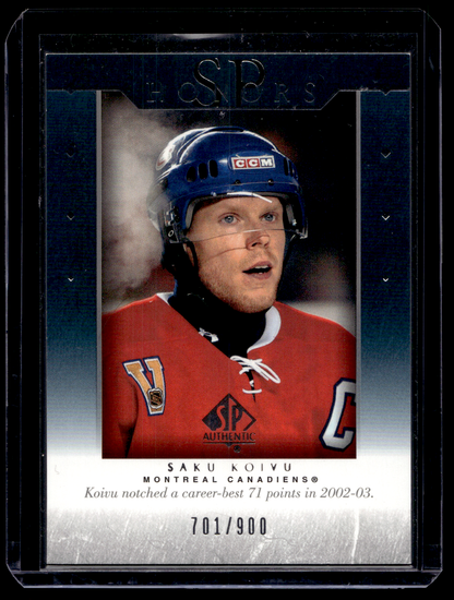 2003-04 Upper Deck SP Authentic - SP Honors - Saku Koivu #H27 /900
