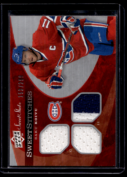 2007-08 Upper Deck Sweet Shot - Sweet Stitches - Saku Koivu #SST-SK /299