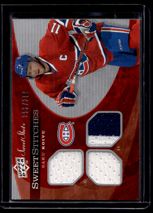2007-08 Upper Deck Sweet Shot - Sweet Stitches - Saku Koivu #SST-SK /299