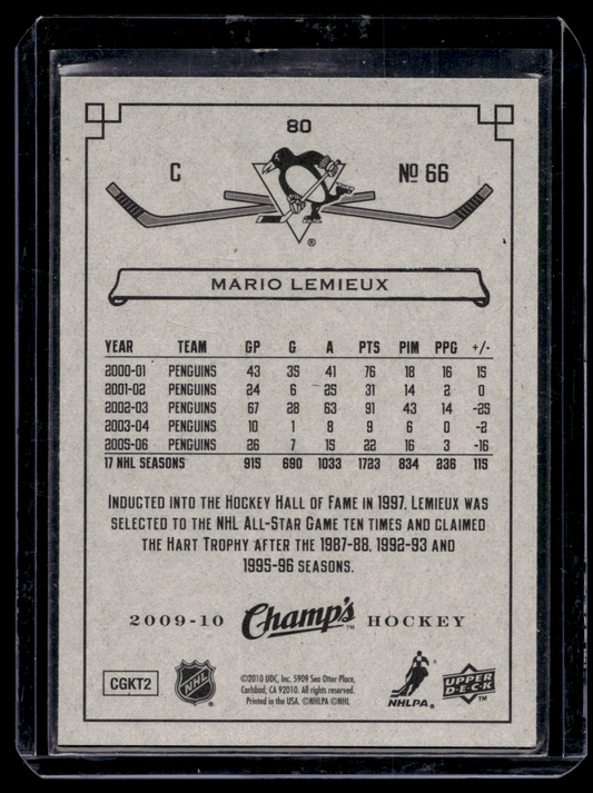 2009-10 Upper Deck Champ's - Green - Mario Lemieux #80