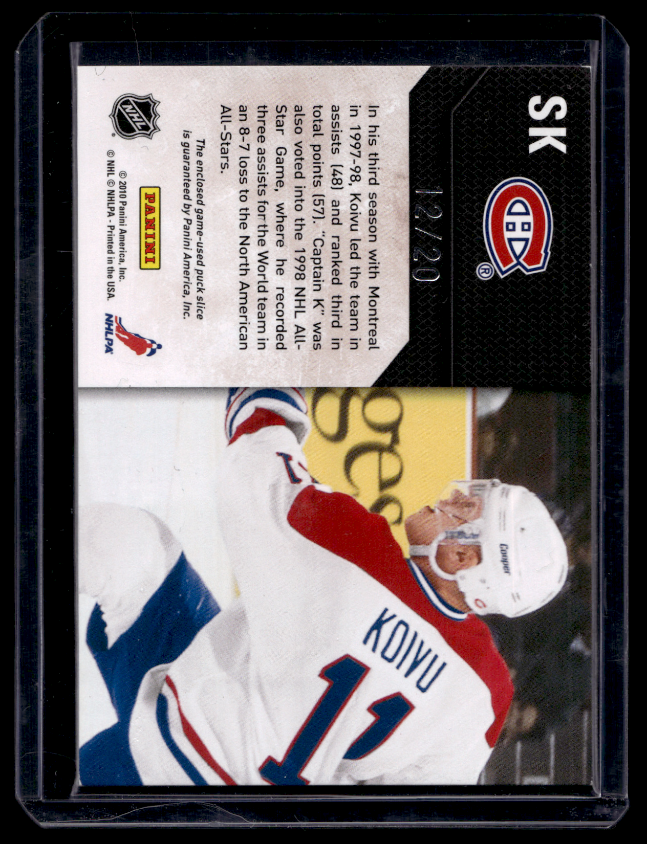 2010-11 Panini Limited - Vintage Pucks - Saku Koivu #SK /20