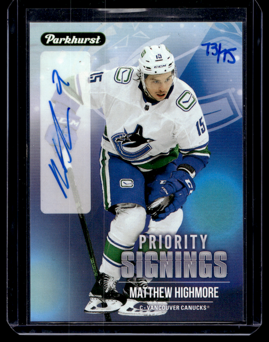 2021-22 Upper Deck Fall Promotion - Parkhurst Priority Signings - Matthew Highmore #PSMH /75